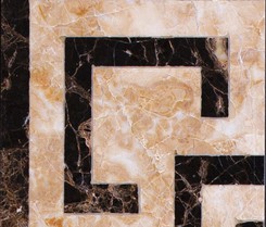 Орнамент из натуральных камней Dark Emperador + Cappuccino B04-1C на керамике от Elegant Stone