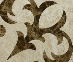 Орнамент из натуральных камней Dark Emperador + Cappuccino B06-1C на керамике от Elegant Stone