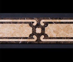 Орнамент из натуральных камней Dark Emperador + Latte B03-2L на керамике от Elegant Stone